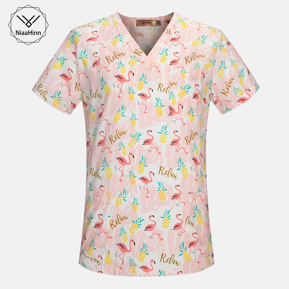 sommer Casual Frauen Pflege Scrubs Tops T Shirt Tasche Kurzarm V-ausschnitt Frauen Scrubs Krankenschwester Uniform Tops Frauen Kleidung: 62016 tops / S