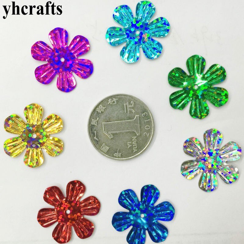 20gram/Lot.15 different shape flower sequins Craft material Kindergarten arts and crafts DIY toys beads toys: 20gram 22mm