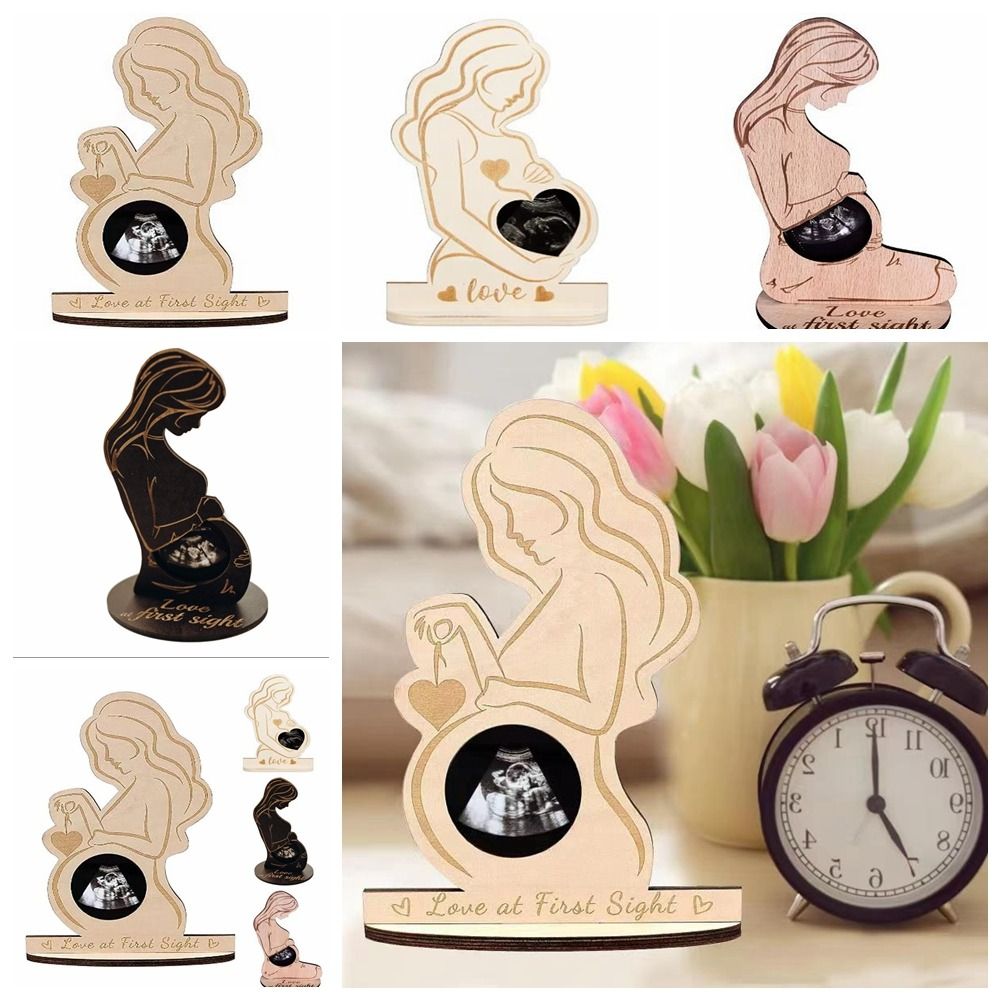 Holz Ultraschall Foto rahmen Handwerk DIY Baby Ultraschall Stand Zeichen handgemachte Baby Ultraschall Baby Geburtstag