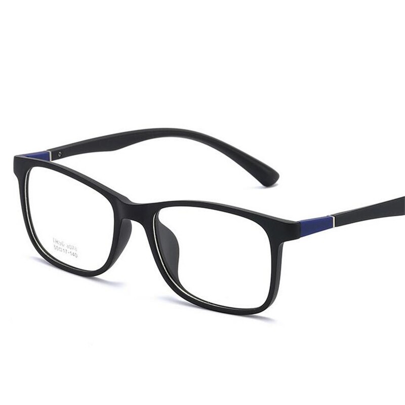Transparent gelée couleur carré ordinateur lunettes cadre ultraléger TR90 clair miroir littéraire Prescription lunettes femmes hommes: Sand Black