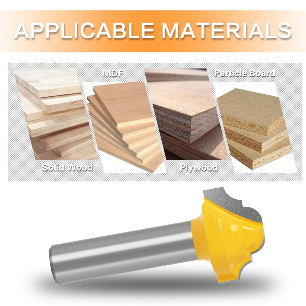 1 Pc 8 Mm Schacht Frees Houtsnijwerk 19 Mm Klassieke Router Bit Zonder Lager Concave Radius Frezen houtbewerking