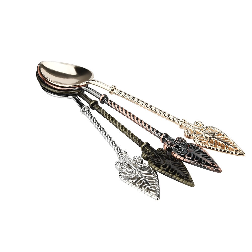Vintage alloy coffee spoon Retro Coffee Spoon Sugar Tea Dessert Cake Cutlery Kitchen Tableware sugar skull spoons