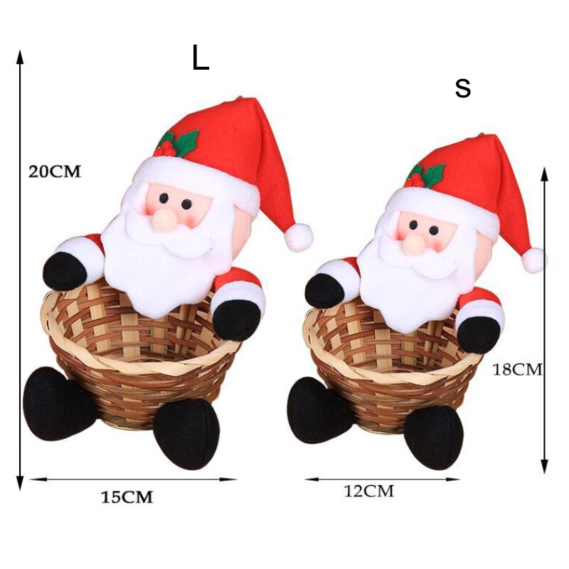 Nydelig juleoppbevaringskurv bambusstokk santa hjort snømann godteribeholder juledekorasjon корзина для игрушек