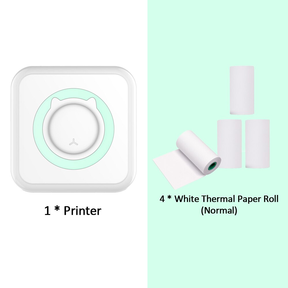VIP LINK Pocket Thermal Printer Portable 200dpi Photo Label Memo List Printing Wireless Printer: Green Set 1
