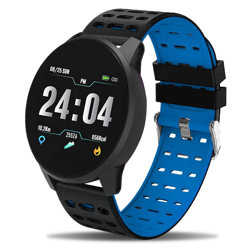 montre de santé intelligente pression artérielle fréquence cardiaque Sport montre intelligente hommes femmes fitness podomètre bracelet intelligent Smartwatch: Bleu