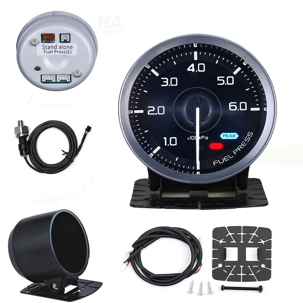 Ha tilbehør 60mm automatisk måler 7 farve def i advance  a1 olietryk turbo boost egt udstødningstemperatur omdrejningstæller vand olietemperatur: Rød