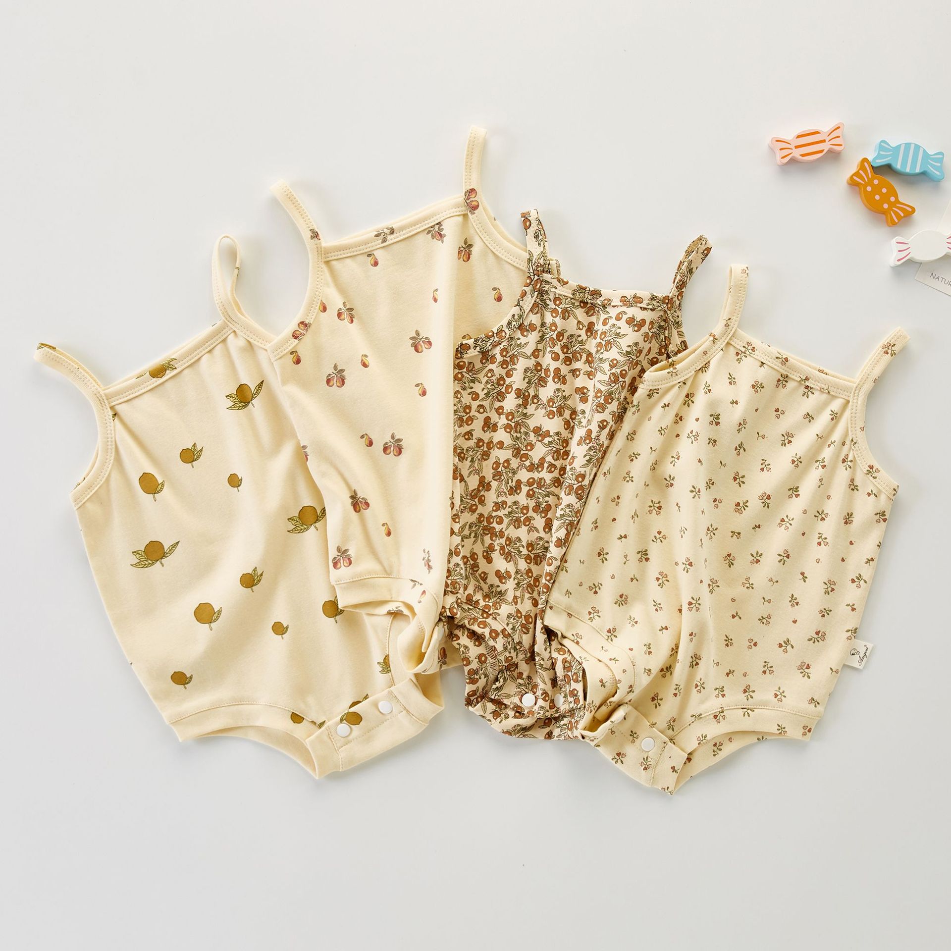 BOBOTCNUNU 2022 Summer Baby Clothes Toddler Girls Camisole One Piece Sleeveless Infant Clothes