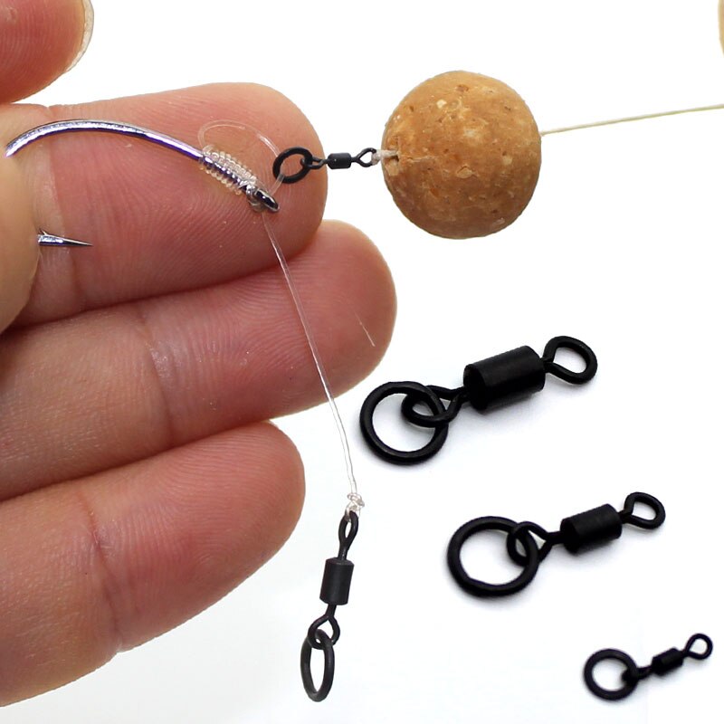20 Stuks Karpervissen Micro Haak Ring Swivel Flexi Accessoires Voor Karper Vissen Rolling Swivel Met Ring Voor D-rig Chod Rig Visgerei