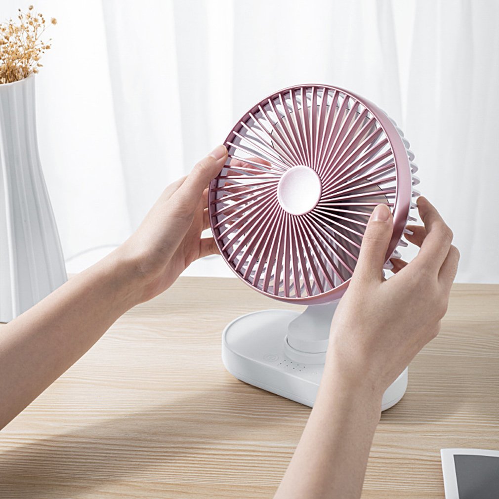 Desktop Oscillating Fan Portable USB Fan With Adjustable Head 2 Speeds USB Rechargeable Desk Fans For Home Office Travel