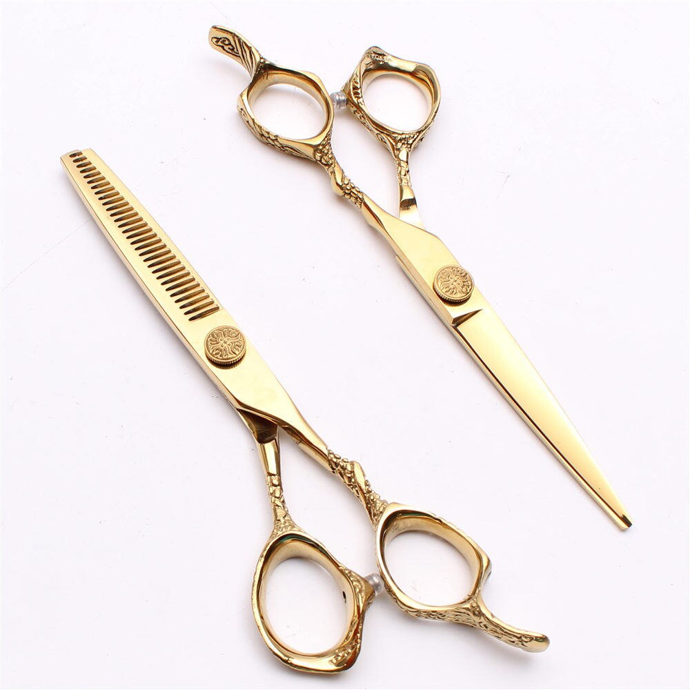 C9001 5.5in. 16cm 440c guld frisör sax skär sax gallring sax skönhetsverktyg hår sax verktygsuppsättning: C9001 jin  d 5.5n
