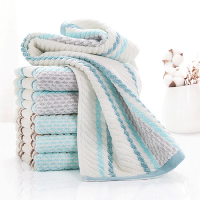 Kleur Strip Twill Streep 100% Katoen Spa Seaside Gezicht Handdoek Voor Kinderen Dikke Zachte Bad Thuis Strand Hand Niet Vervagen set Handtuch