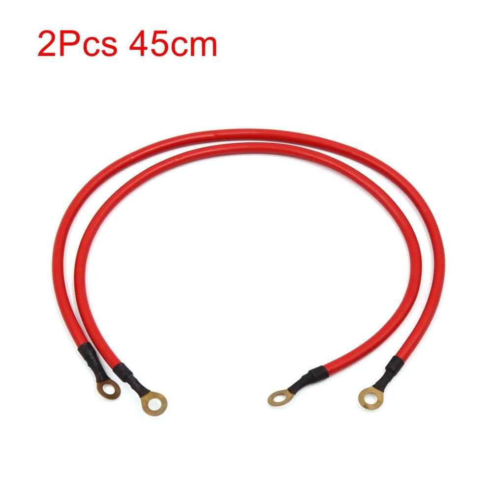 X Autohaux 27cm 42cm 45cm DC 12V 24V Red Car Battery Ground Wire Electric Conduction Stable Voltage Cable: 2pcs 45cm B