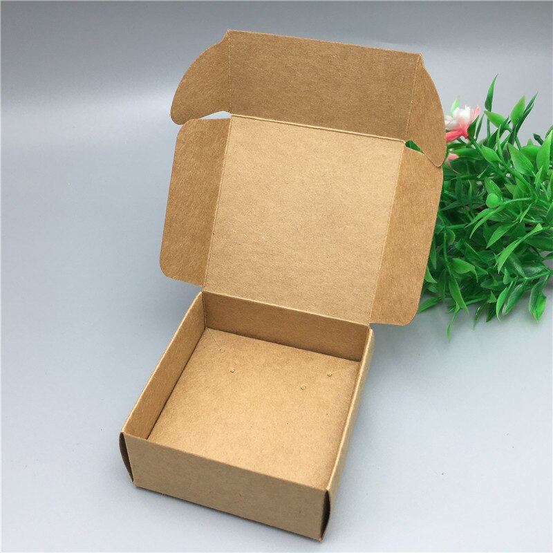 Paper Cardboard Aircraft Packing Boxes Jewelry Set Kraft Boxes Necklace Pendant Earring Displays Box: Brown