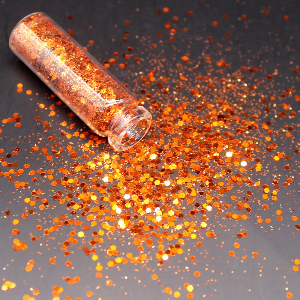 1 flaske dyb guld holografiske pailletter glitter shimmer diamant 12 farver eye shiny skin highlighter ansigt krop glitter festival: 9