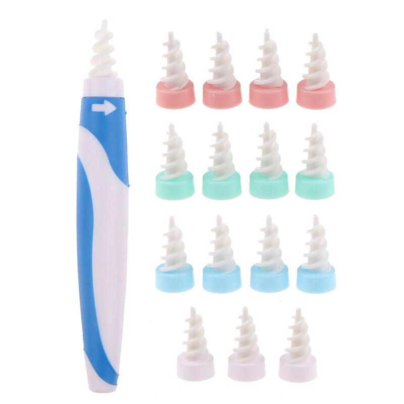 16 Tips Earpick Ear Wax Remover Spoon Oorsmeer Cleaner Gehoorapparaat Oor Care Tools: Blauw