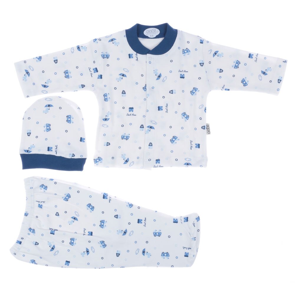 Baby Pyjama Jurk Kleding Voor Meisjes Jongens Nachtkleding Kinderen Nachtkleding Pasgeboren Sets Badjas 0-3 Maand Vier Seizoen katoen: Marineblauw