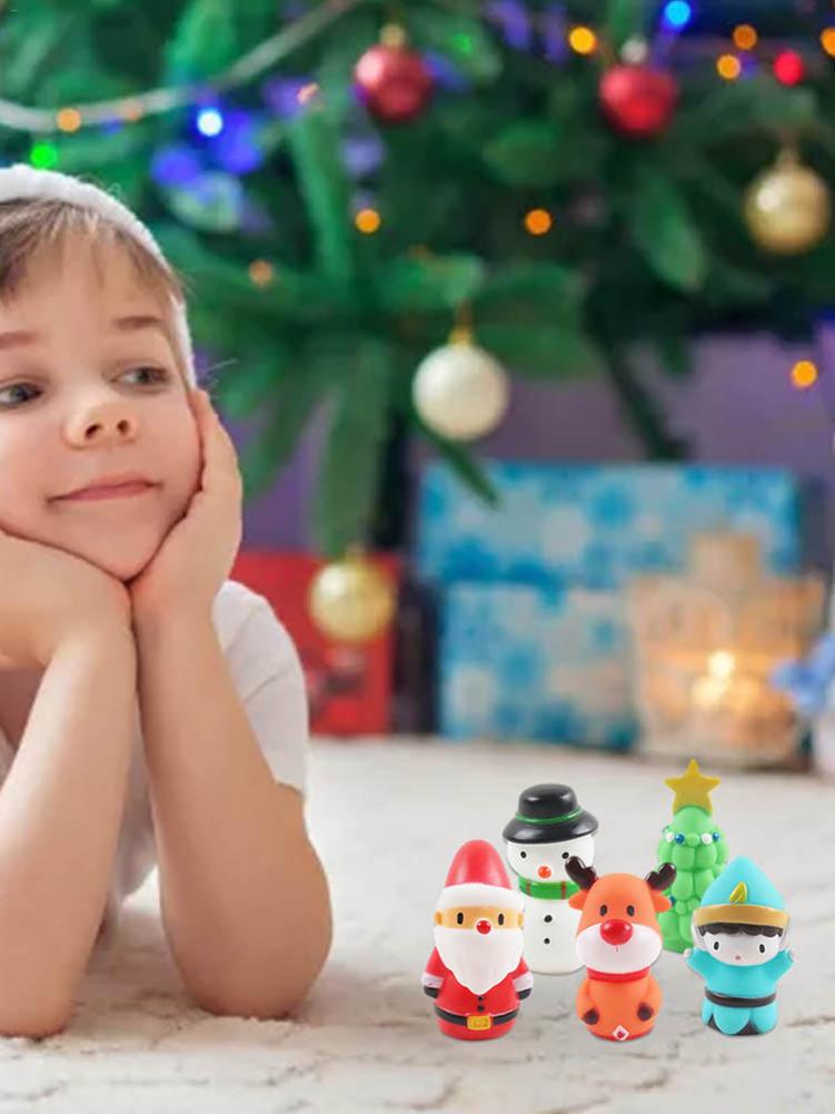 5 Pcs marionette da dito di natale giocattoli alci babbo natale pupazzo di neve albero di natale personaggio colorato dito mani giocattoli per feste festa F