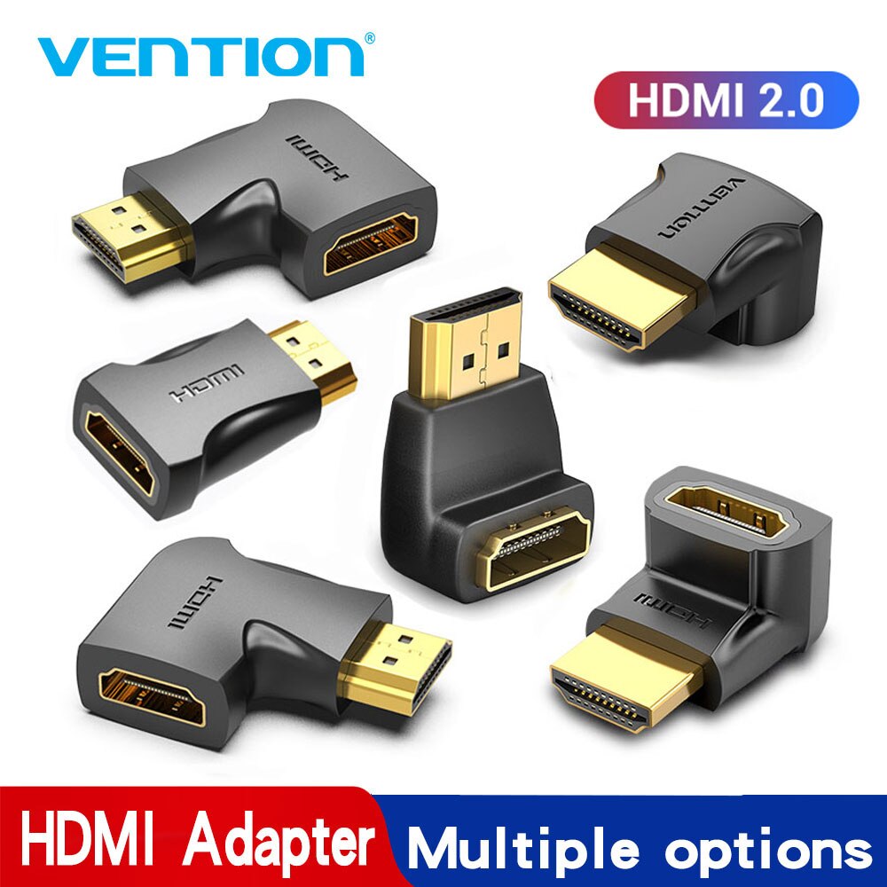 Tions HDMI Adapter 270 90 Grad Rechtwinklig HDMI Stecker auf HDMI Buchse Konverter für PS4 HDTV HDMI Kabel 4K HDMI 2,0 Verlängerung
