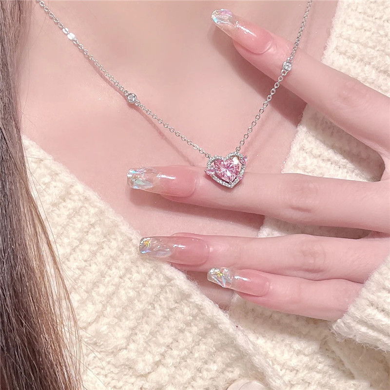 Collier avec pendentif ailes d'ange en cristal rose coréen pour femmes, bijoux minimalistes, chaîne de cou pour filles, flèche de cupidon, 2023: Plaqué platine