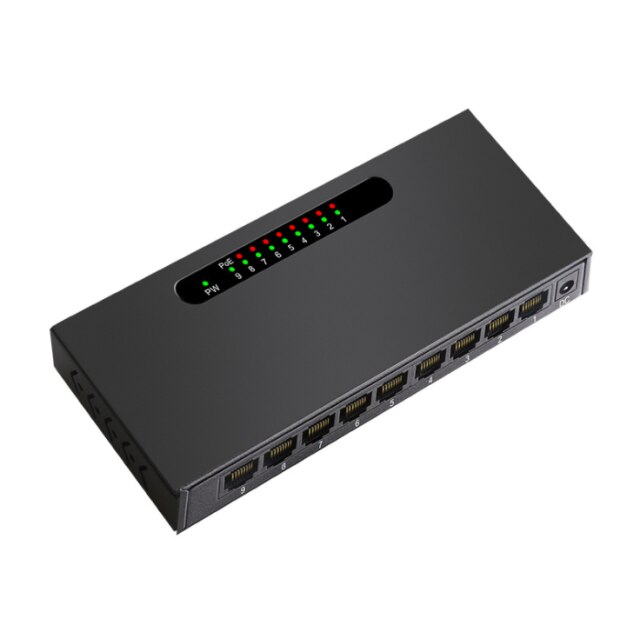 Poe Switch 10/100Mbps 52V Fast Ethernet Switch Met 9 Poorten Voor Ip Camera/Draadloze Ap/Cctv Camera: EU plug