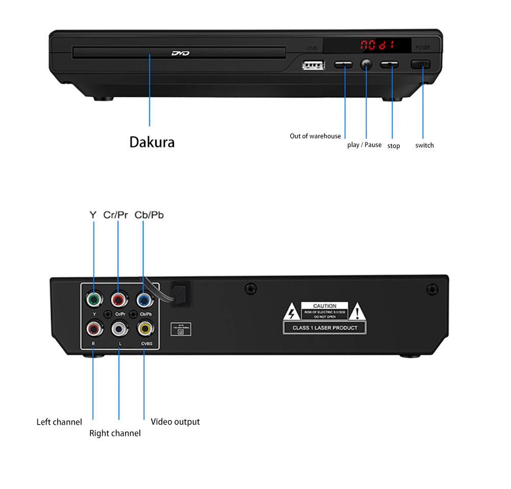 Dvd-speler Dvd-speler Met Av-kabel Voor Tv Multi Regio Dvd-speler Met Afstandsbediening