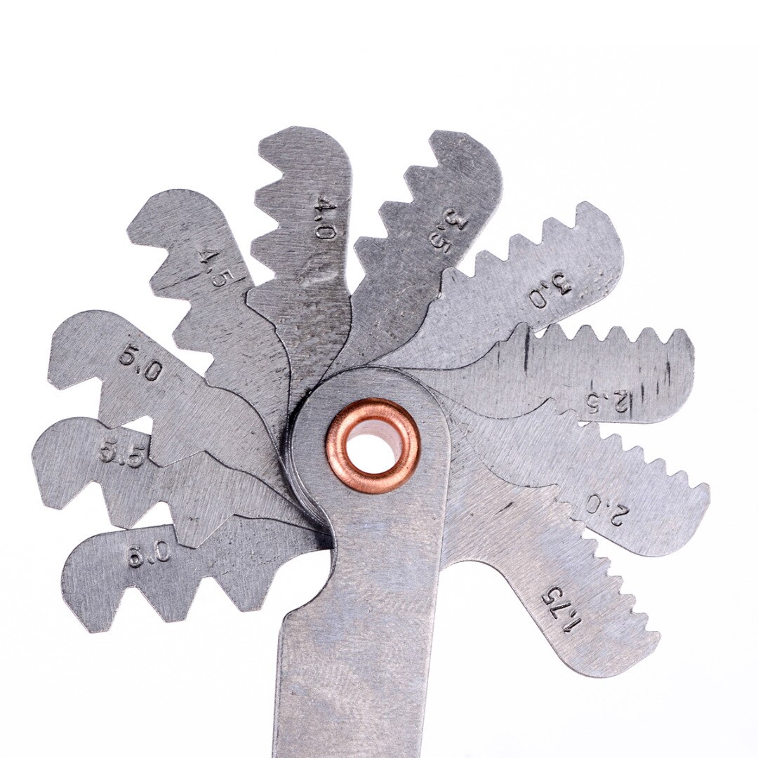 1pcs Stainless Steel Thread Measuring Gage Dual Head 60 Degree Metric Blade Screw Thread Pitch Gauge for Measuring Tool