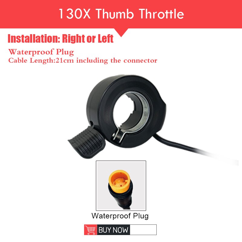 Electric Bicycle Finger Thumb Throttle ebike Whole Throttle Half Twist Throttle Handle for Electric Scooter Bike Conversion Kit: 130X WP
