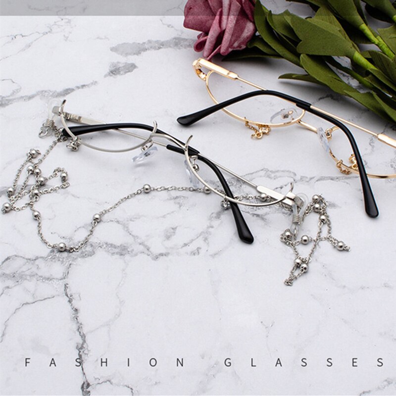 ¡Novedad de ! gafas sin lentes, montura Vintage a la para mujer, lujoso, decoración colgante, gafas de medio Marco, gafas para niñas