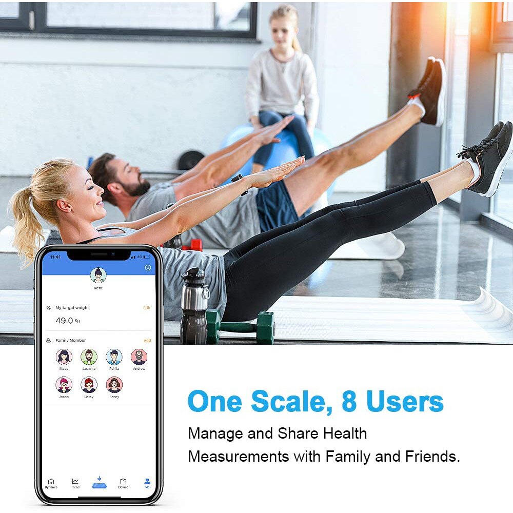 Bluetooth Scale Floor Bathroom Scale Smart Backlit Display Scale Balance Body Weight Fat Water Muscle Mass Composition Analyzer