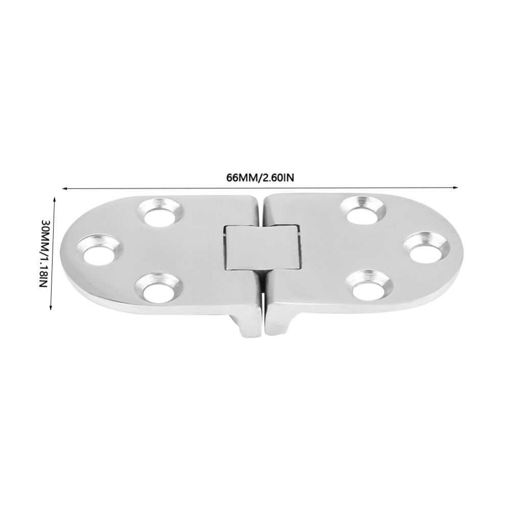 2Pcs Boat 316 Stainless Steel Hinges Stamping Cabinet for Marine Cabin Door 66 * 30mm Flush Door Hatch Compartment Hinges
