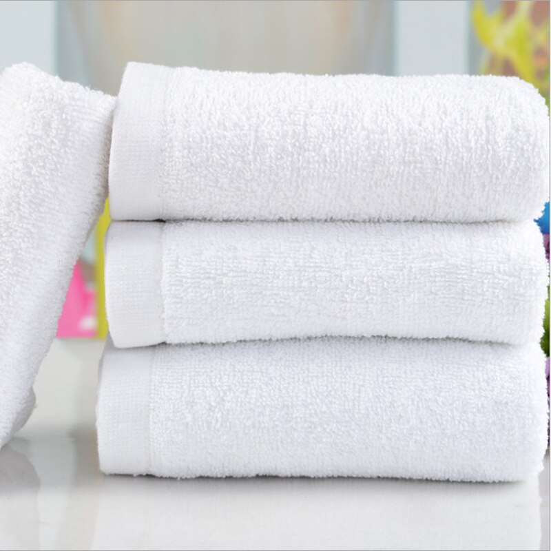 Jayquering flera storlekar enkla unisex vita bomullshanddukar mjuka snabbtorkande engångshotell handdukar badrum: 100g 33 x 73cm