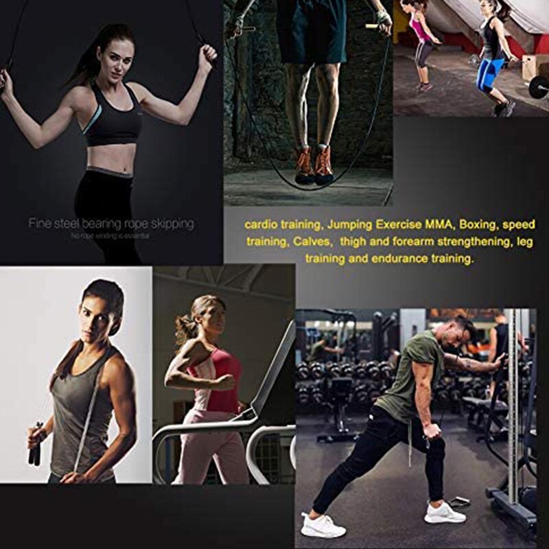 Weighted Jump Ropes Workout Crossrope Jump Rope Adjustable Jumping Rope for Men Women Adults Fitness Smooth and Tangle Free