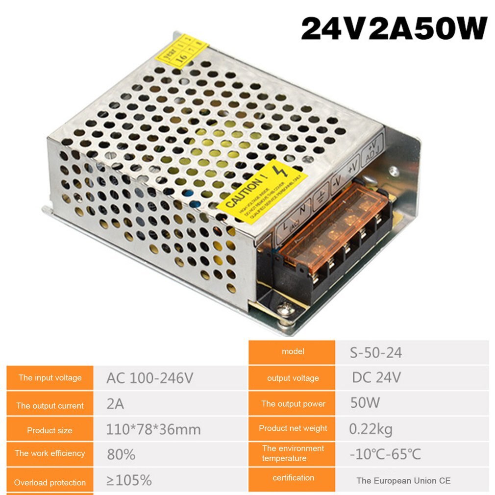 Alimentation à découpage DC24V 1A 2A 2.5A 3A 4.5A 5A 6.5A 8.3A 10A 12.5A 15A 16.5A AC 220V à DC24V AC-DC 24V pour 24V LED Bande