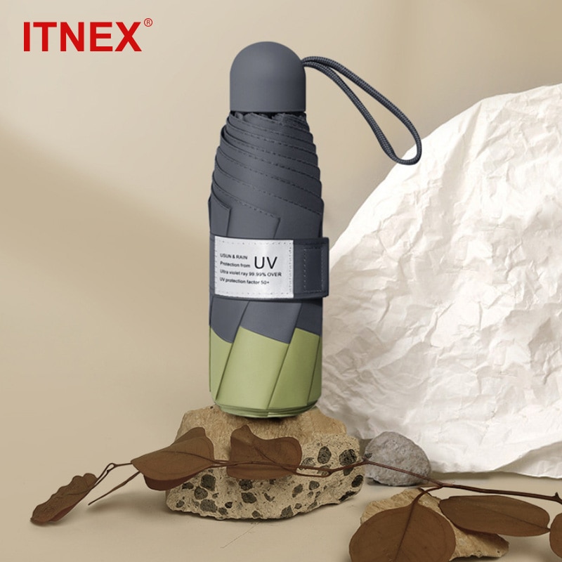 Paraguas de cápsula de protección Anti-UV, miniparaguas plegable, a prueba de viento, portátil, paraguas de lluvia para mujer, paraguas de bolsillo, paraguas de hombre