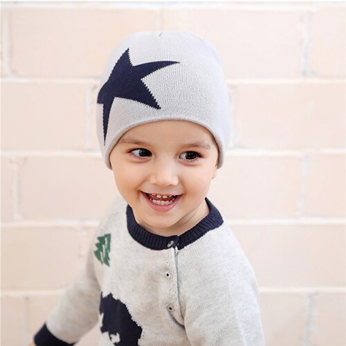 Gorro de algodón para niño, gorro para bebé, accesorios para bebé, HT059: grey / S