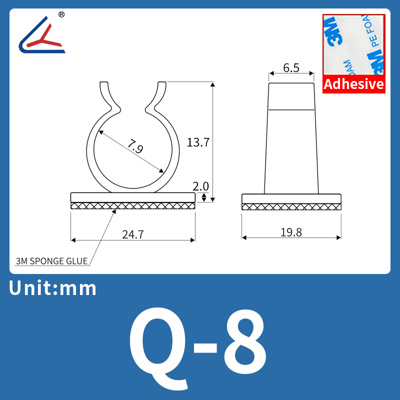 20/50/100 PCS, soporte de brida para cables tipo Q, organizadores de cables de plástico para cañas de pescar, gestión de cables de sujetadores sin taladro: 3x100mm / Oro