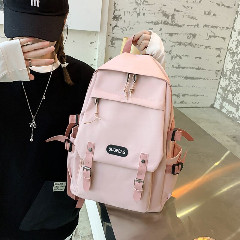 Conjunto de 5 mochilas informales para adolescentes y mujeres, morrales escolares de lona para viaje, bolso de hombro para estudiantes