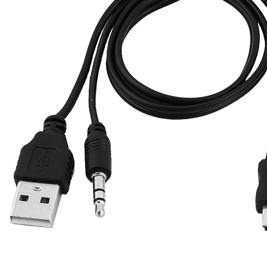 3.5mm Aux USB2.0 Mannelijke Mini 5 Pin USB Draagbare Speaker Audio Kabel