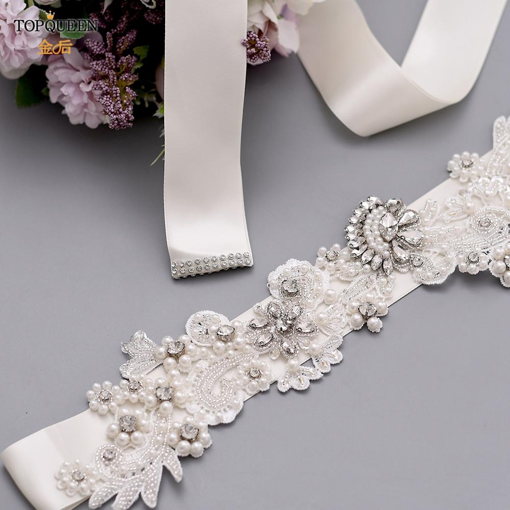 TOPQUEEN S157 Hochzeit Schärpe Braut Gürtel funkelnd Schärpe für Kleid Plus Größe Birne Band Schärpe Schwarz Band Strass Gürtel Schärpe gürtel