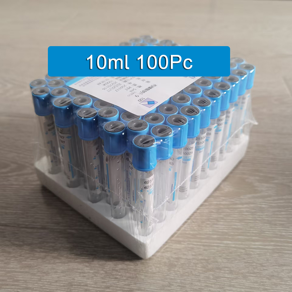 100Pc Blood collection coagulation sodium citrate plastic tube sterile negative pressure vacuum blue cap anticoagulant tube: Dark Brown