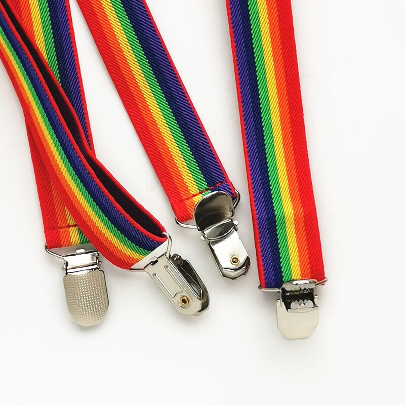 Tirantes Arcoiris de piel sintética para niños, tirante ajustable cruzado, falda, tirantes, BD015