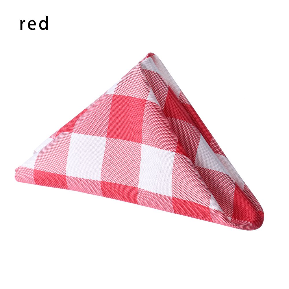 48 × 48Cm Classic Tafelblad Servet Vierkante Servetten Plaid Doek Servetten Bruiloft Diner Decor Levert Keuken Tafel Decoratie: red