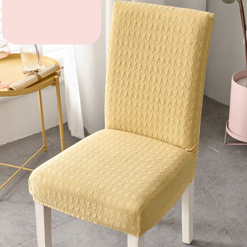 Super Thick Cotton Spandex Dining Chair Cover Stretch Universal High Back Chair Covers Machine Washable Chair Cover With Back: Yellow