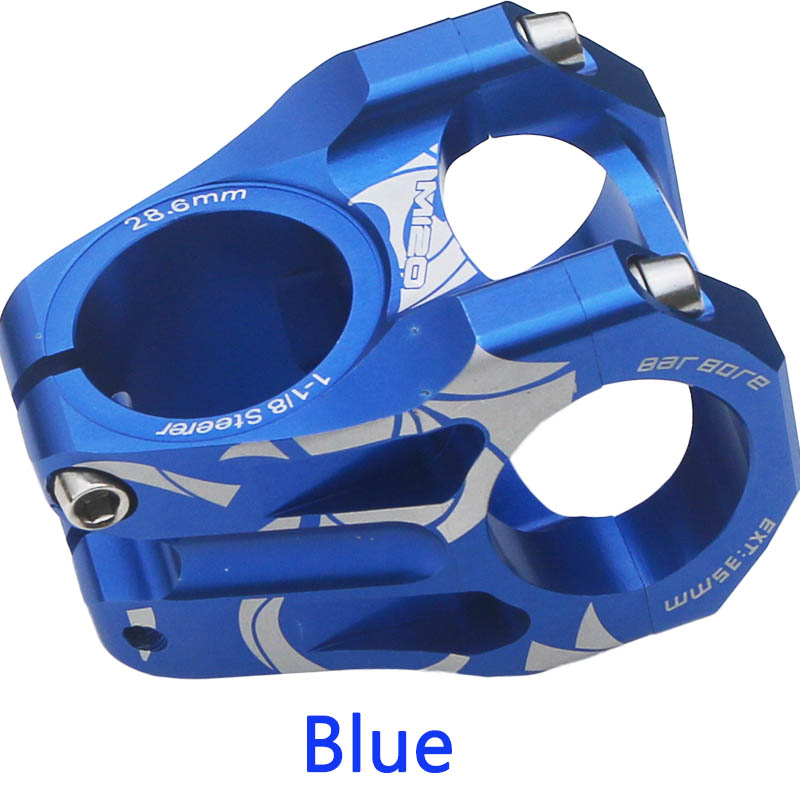 Potencia mtb Potencia Bicicleta Carretera Vástago corto para manillar de bicicleta de carretera, 0 grados, 31,8mm, DH, AM, FR, Enduro, 31,8mm, Steerer, 28,6: Blue