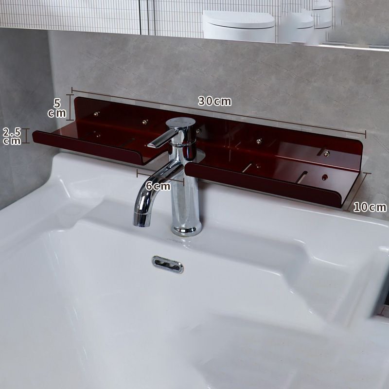 Acrylic Bathroom Shelf Organizer Over The Faucet,Bathroom Sink Shelf Over Faucet,Countertop Organizer Kitchen Above Sink Rack: Chocolate