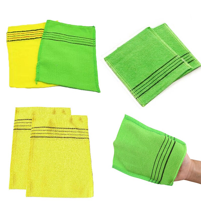 2 stk koreansk italien asiatisk eksfolierende bad vaskeklud kropskrub bruserhåndklæde 14 x 15cm fiber klud håndklæde til køkkenhandsker håndklæde