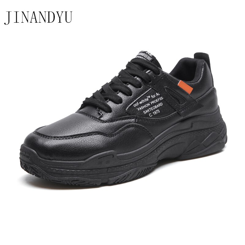 Dikke Zool Lederen Sneakers Mannen Zwart Beige Wit Sneakers Street Heren Schoenen Lederen Schoenen Man Casual Schoenen