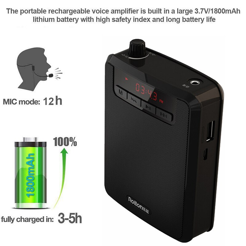 Portable Wired Microphone Voice Amplifier Audio Speaker For Teaching Lecture Tour Guide Parties Training Loudspeaker