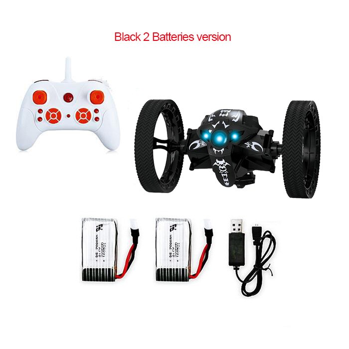 2.4G Remote Control Toys RC Car Bounce Car Jumping Car with Flexible Wheels Rotation LED Night Light RC Robot Car VS SJ88: 803-Black2B