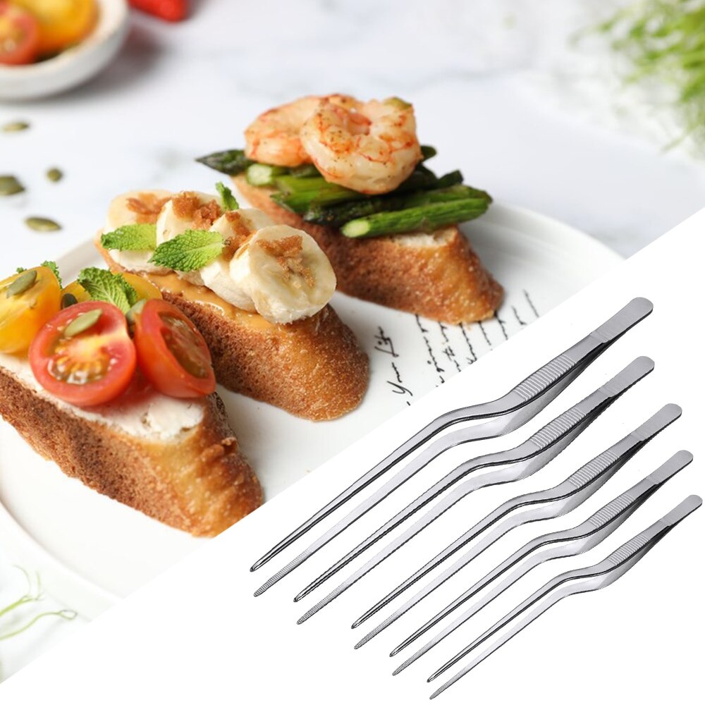 14/16/20/23/26/30cm kök pincett grill mat pincett klipp mini chef tång rostfritt stål bärbar för picknick grill matlagning